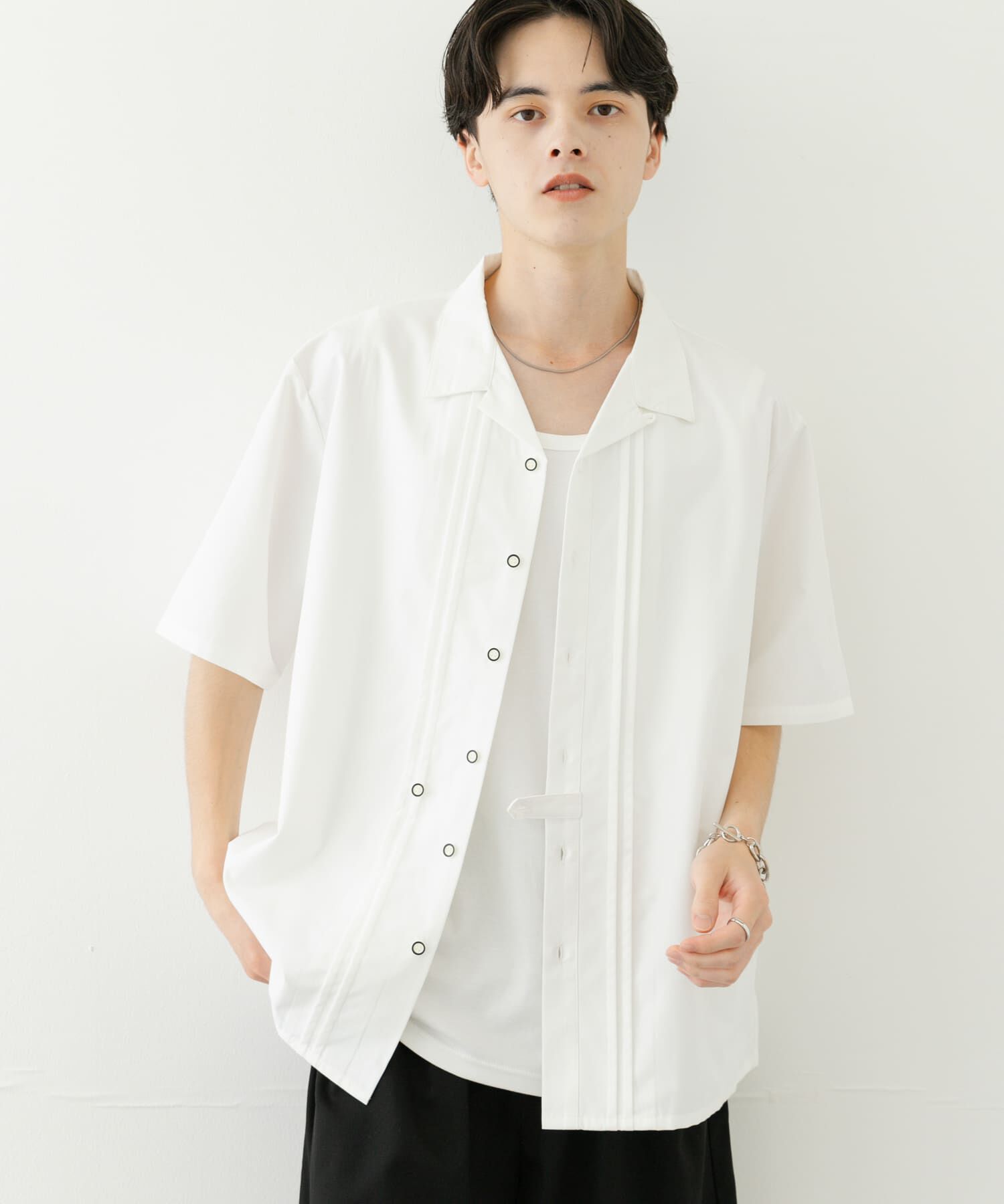 SENSE OF PLACE by URBAN RESEARCH「デザインオープンカラーショートスリーブシャツ」|シャツ・ブラウス|