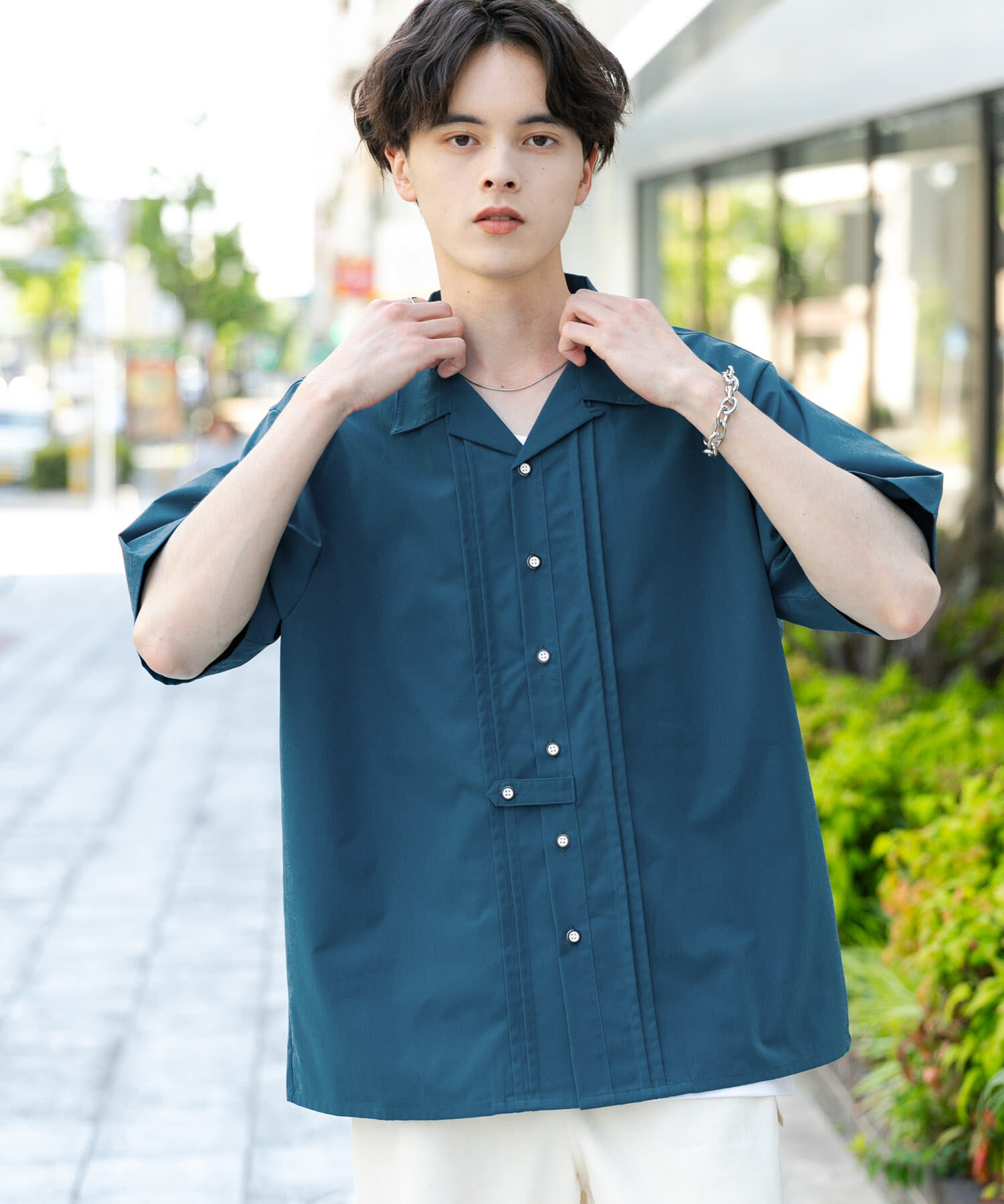 SENSE OF PLACE by URBAN RESEARCH「デザインオープンカラーショートスリーブシャツ」|シャツ・ブラウス|