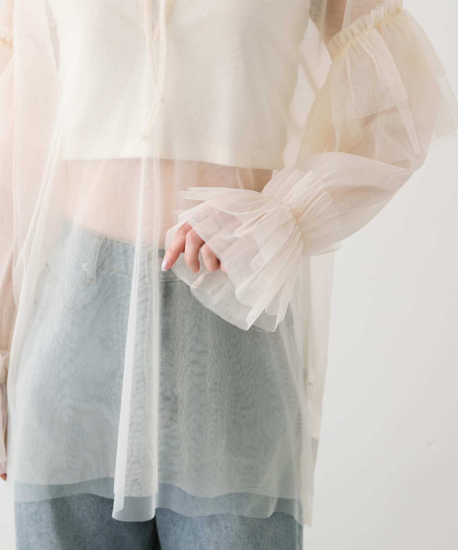 SENSE OF PLACE by URBAN RESEARCH「シアーチュールフリルトップ」|シャツ・ブラウス|