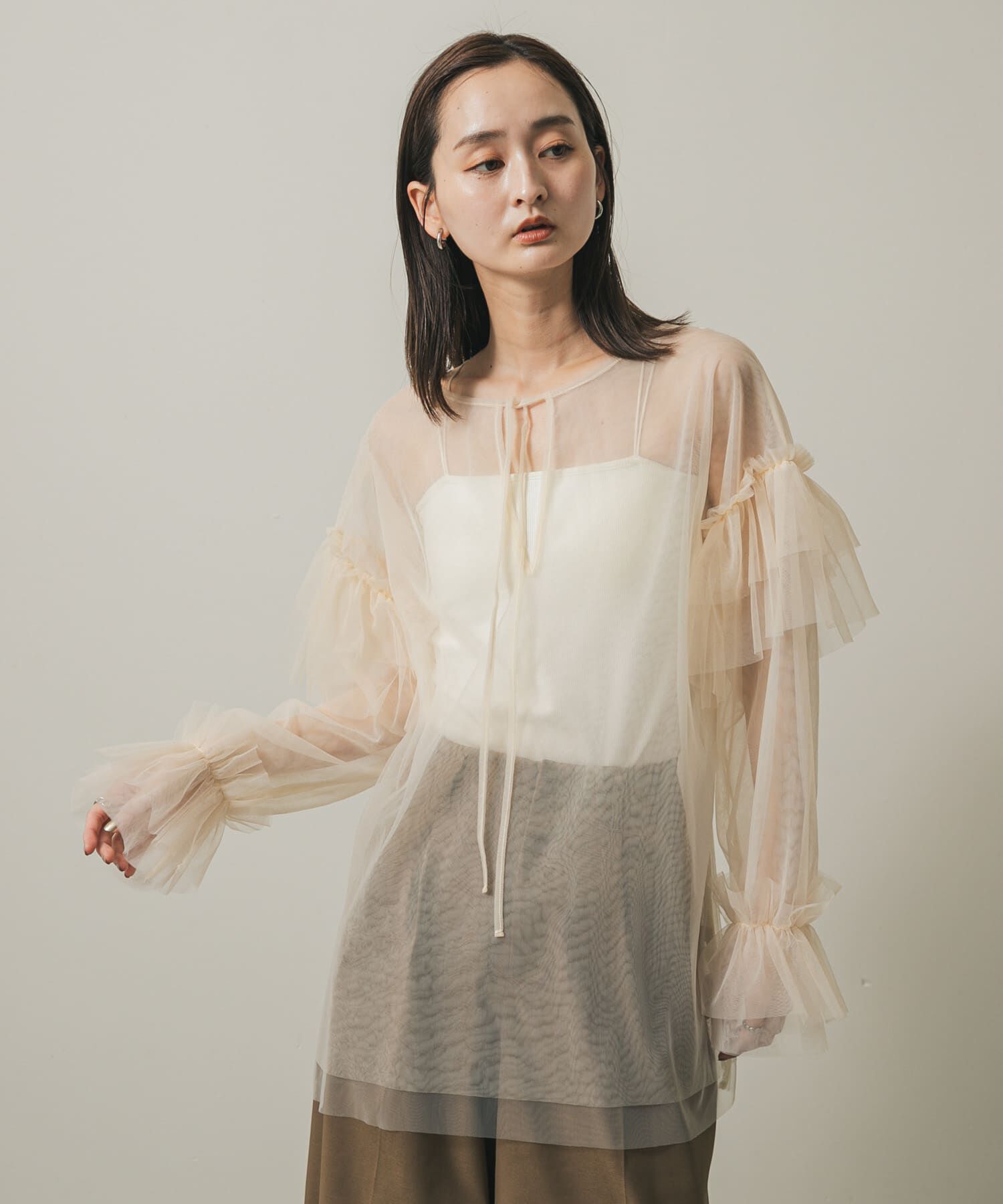 SENSE OF PLACE by URBAN RESEARCH「シアーチュールフリルトップ」|シャツ・ブラウス|