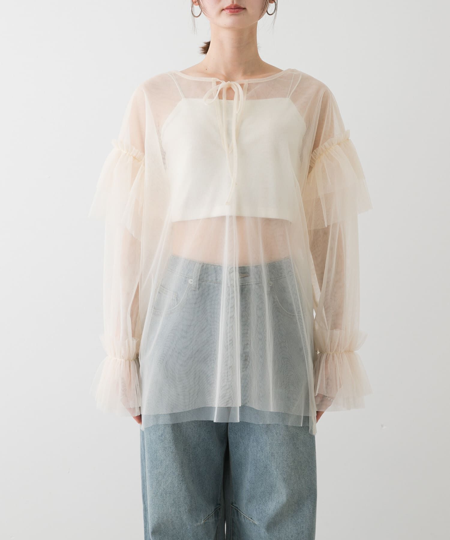 SENSE OF PLACE by URBAN RESEARCH「シアーチュールフリルトップ」|シャツ・ブラウス|