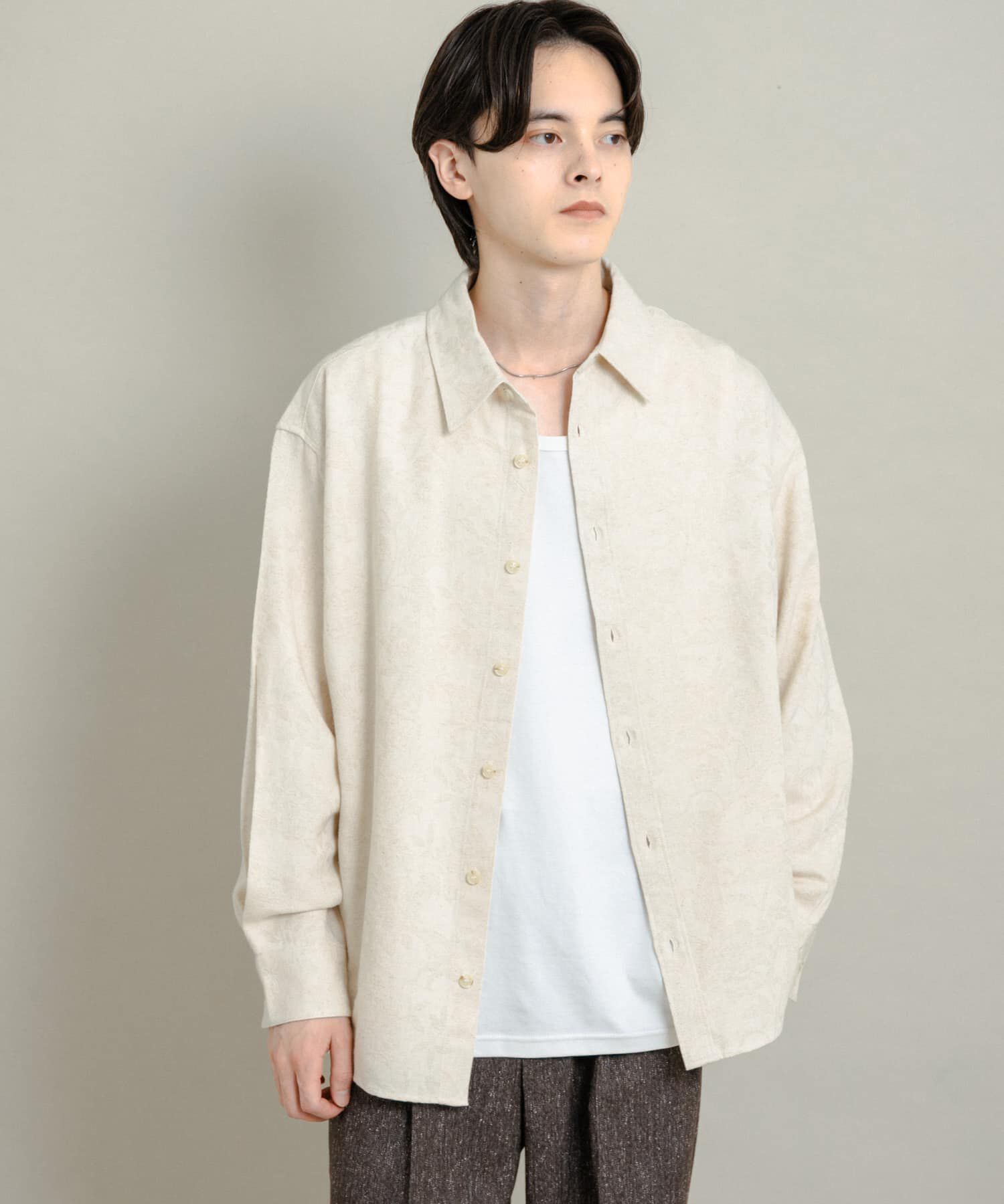 SENSE OF PLACE by URBAN RESEARCH「ボタニカルジャガードロングスリーブシャツ」|シャツ・ブラウス|