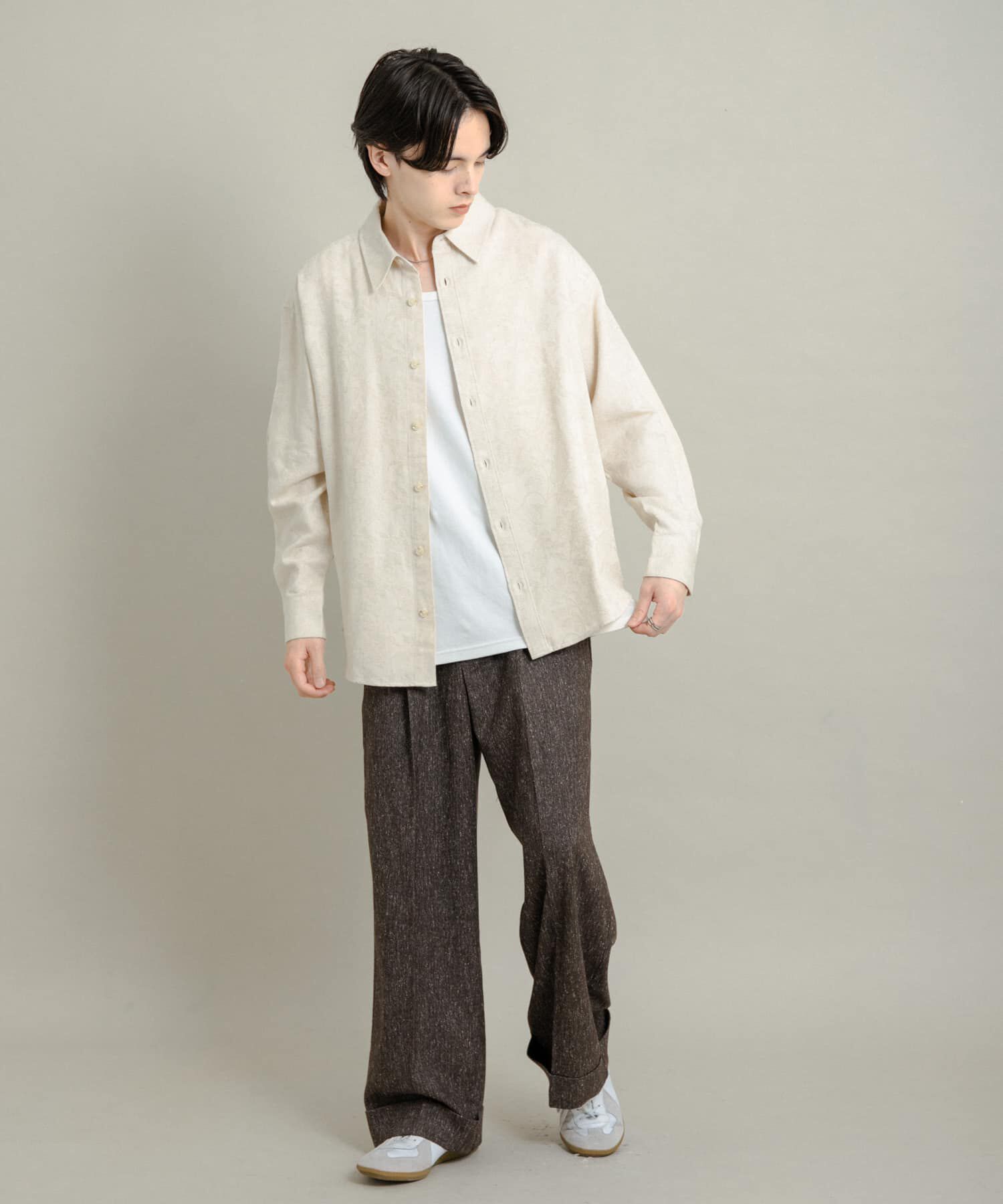 SENSE OF PLACE by URBAN RESEARCH「ボタニカルジャガードロングスリーブシャツ」|シャツ・ブラウス|