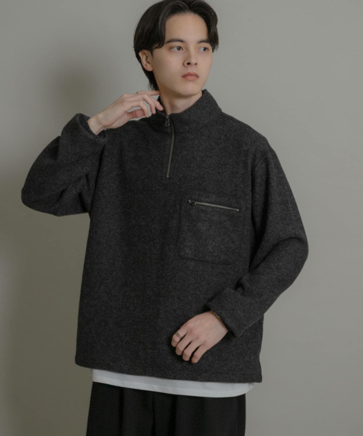 SENSE OF PLACE by URBAN RESEARCH「ウールジャージハーフZIP」|Tシャツ・カットソー|