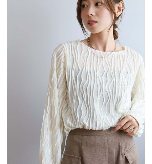 le.coeur blanc「ウェーブデザインカットソー」|Tシャツ・カットソー|