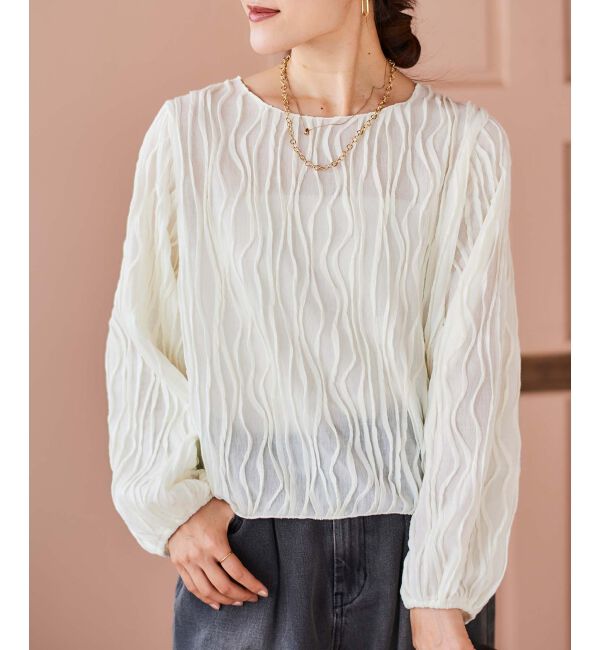 le.coeur blanc「ウェーブデザインカットソー」|Tシャツ・カットソー|