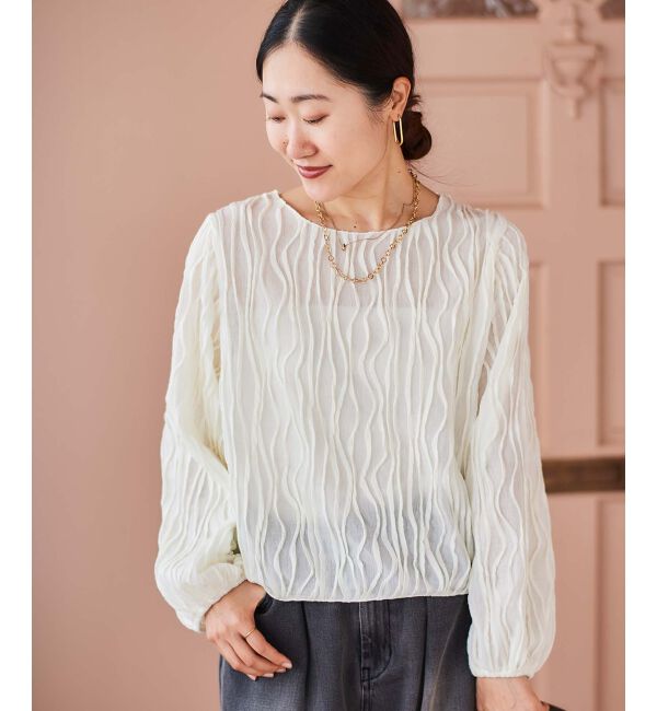 le.coeur blanc「ウェーブデザインカットソー」|Tシャツ・カットソー|