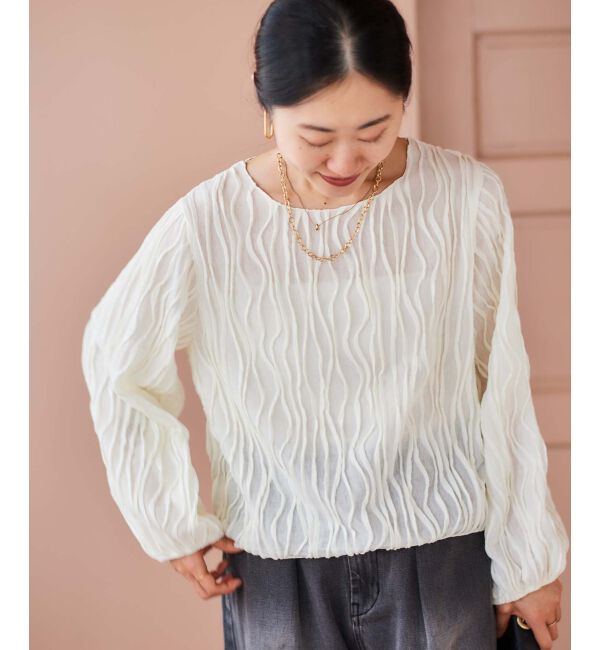 le.coeur blanc「ウェーブデザインカットソー」|Tシャツ・カットソー|