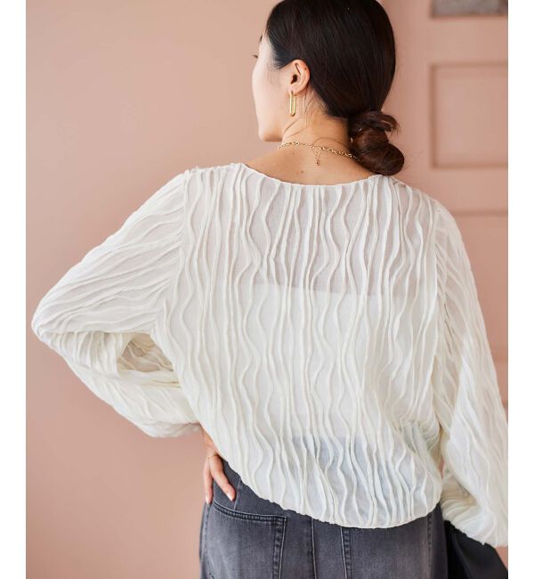 le.coeur blanc「ウェーブデザインカットソー」|Tシャツ・カットソー|