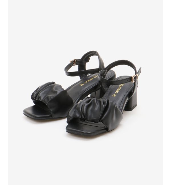  「《WEB限定アイテム》ギャザーストラップサンダル」|サンダル|