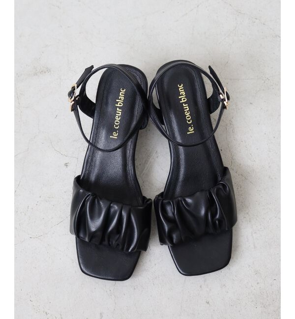  「《WEB限定アイテム》ギャザーストラップサンダル」|サンダル|