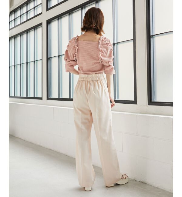 MAJESTICLEGON「ボリュームスリーブボーダートップス」|Tシャツ・カットソー|