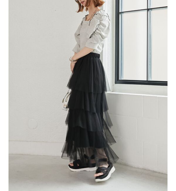 MAJESTICLEGON「ボリュームスリーブボーダートップス」|Tシャツ・カットソー|