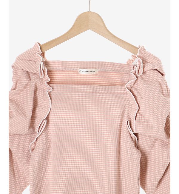 MAJESTICLEGON「ボリュームスリーブボーダートップス」|Tシャツ・カットソー|