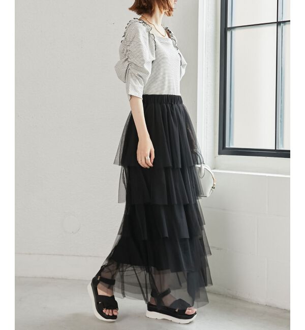 MAJESTICLEGON「ボリュームスリーブボーダートップス」|Tシャツ・カットソー|