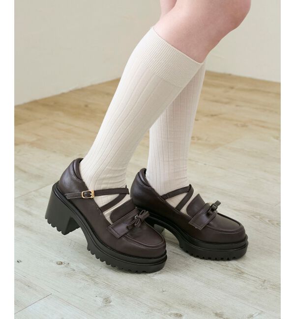  「取り外しリボンクロスローファー」|ローファー|