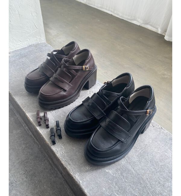  「取り外しリボンクロスローファー」|ローファー|