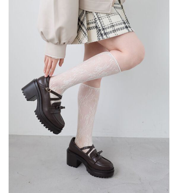  「取り外しリボンクロスローファー」|ローファー|