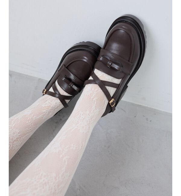  「取り外しリボンクロスローファー」|ローファー|