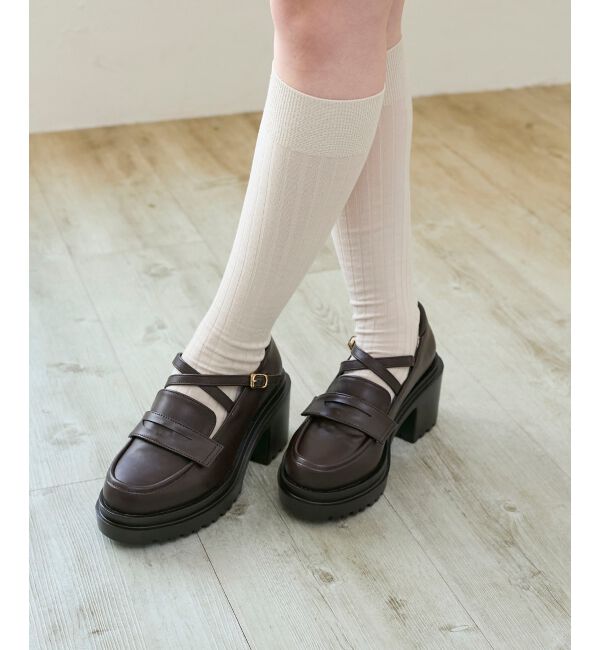  「取り外しリボンクロスローファー」|ローファー|