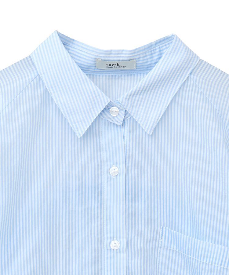 earth music&ecology「バックドロストシアーストライプオーバーシャツ」|シャツ・ブラウス|