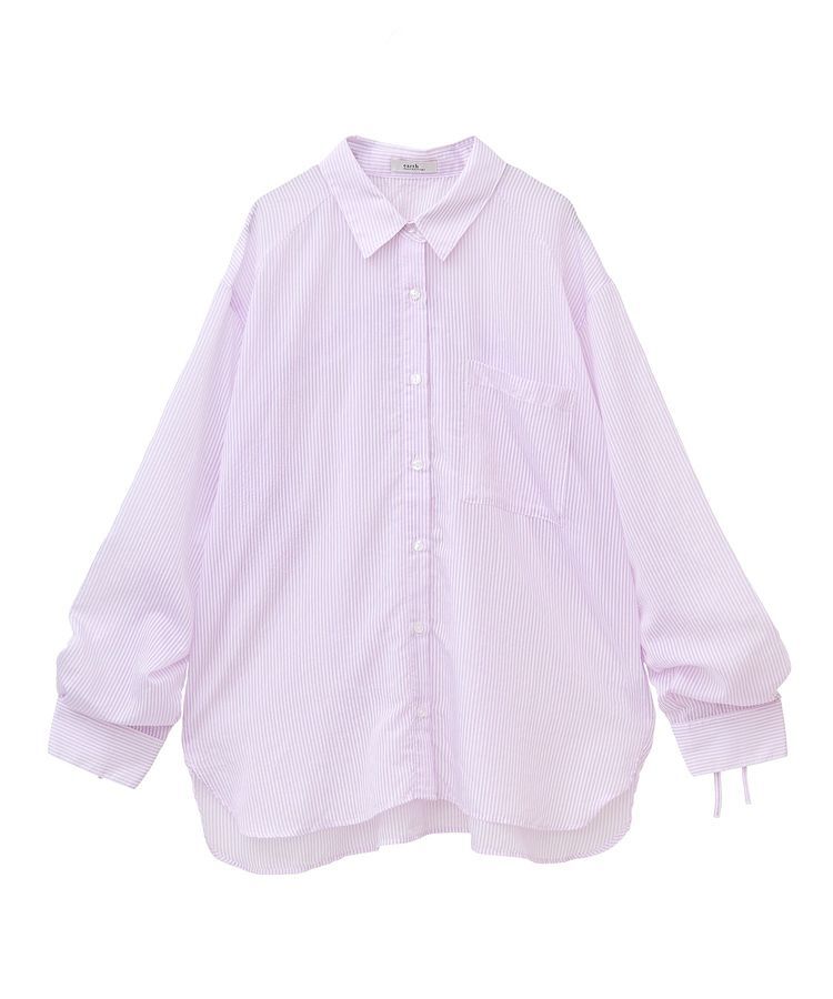 earth music&ecology「バックドロストシアーストライプオーバーシャツ」|シャツ・ブラウス|