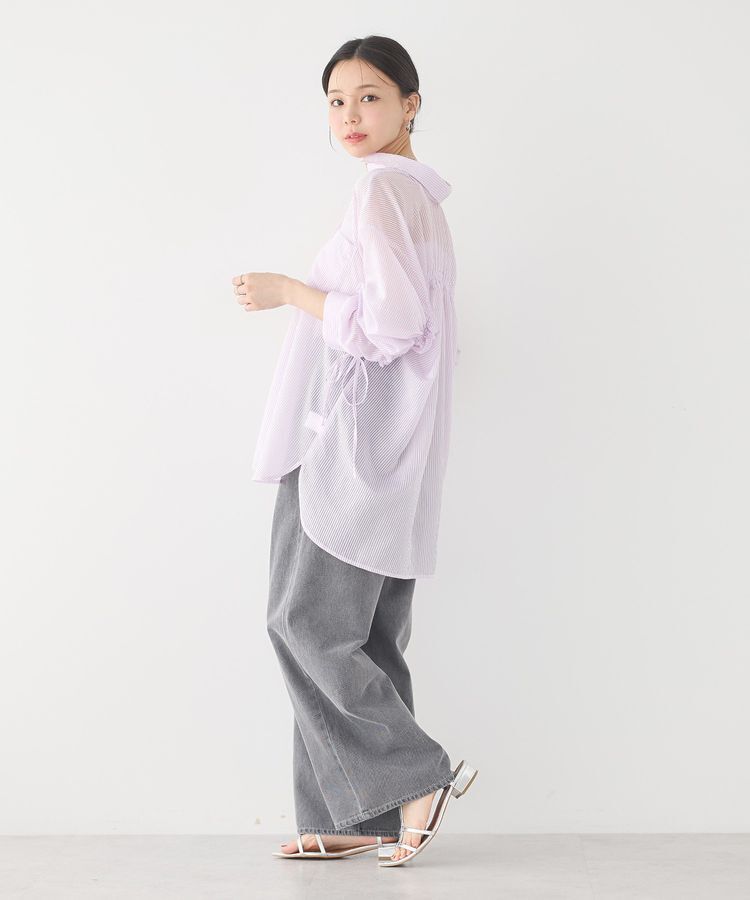 earth music&ecology「バックドロストシアーストライプオーバーシャツ」|シャツ・ブラウス|