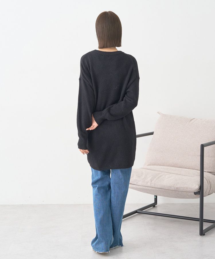 earth music&ecology「パウダーシャギーシャーリングニットミニワンピース」|ワンピース|