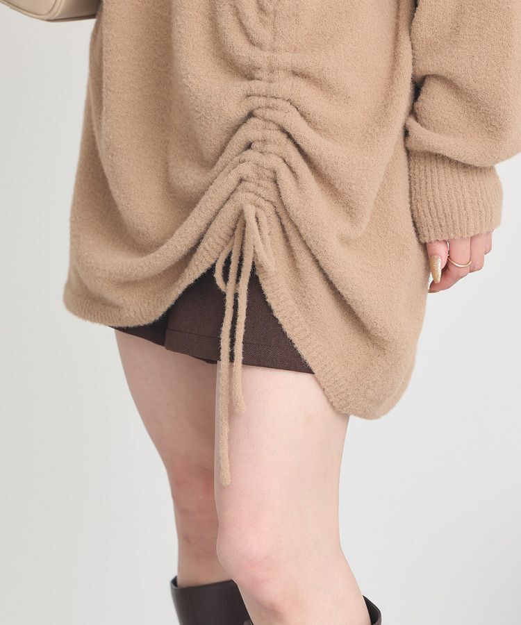 earth music&ecology「パウダーシャギーシャーリングニットミニワンピース」|ワンピース|