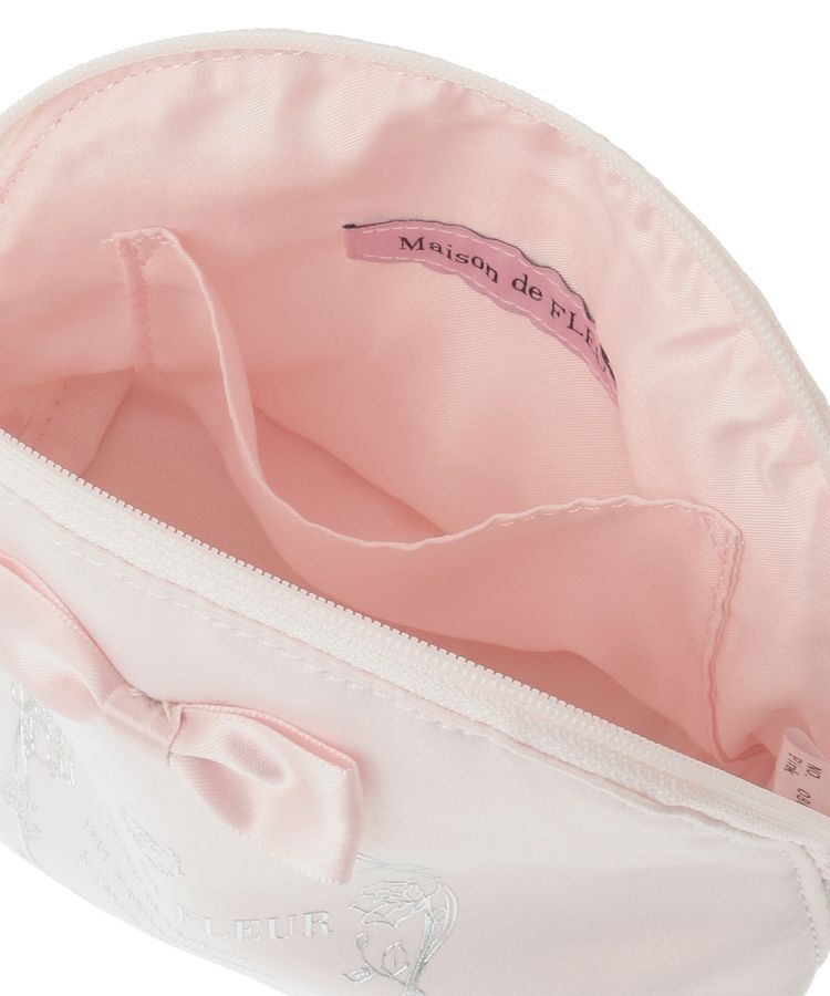 Maison de FLEUR「サテンリボンラウンドポーチ」|ポーチ|