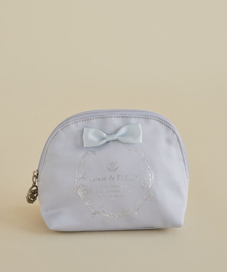 Maison de FLEUR「サテンリボンラウンドポーチ」|ポーチ|