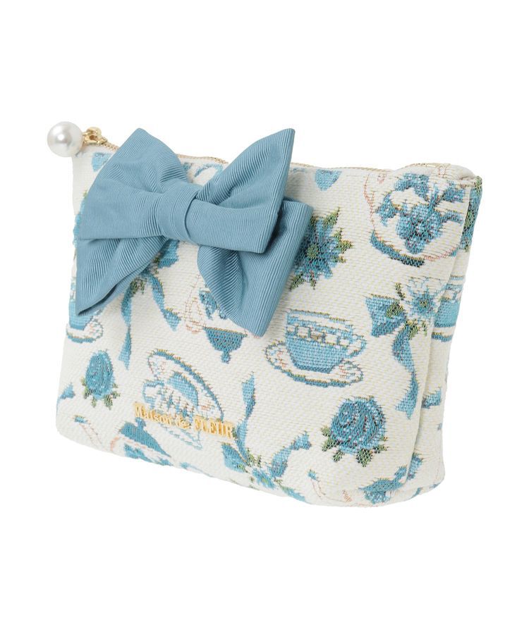Maison de FLEUR「ティーカップ柄ゴブランポーチ」|ポーチ|