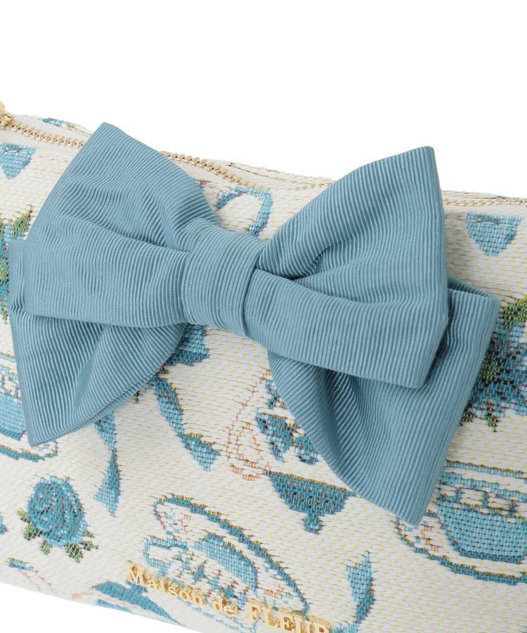 Maison de FLEUR「ティーカップ柄ゴブランポーチ」|ポーチ|