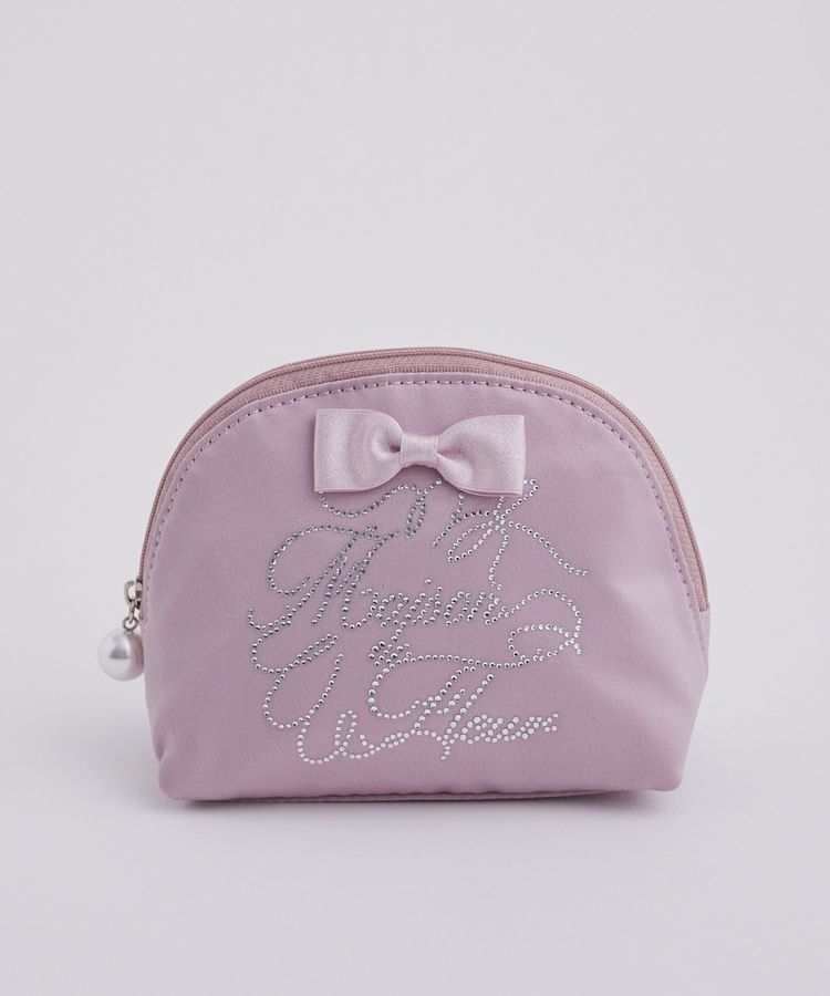 Maison de FLEUR「シャイニーリボンラウンドポーチ」|ポーチ|ピンク