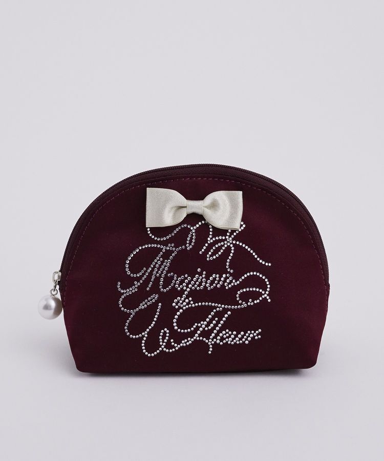 Maison de FLEUR「シャイニーリボンラウンドポーチ」|ポーチ|ボルドー