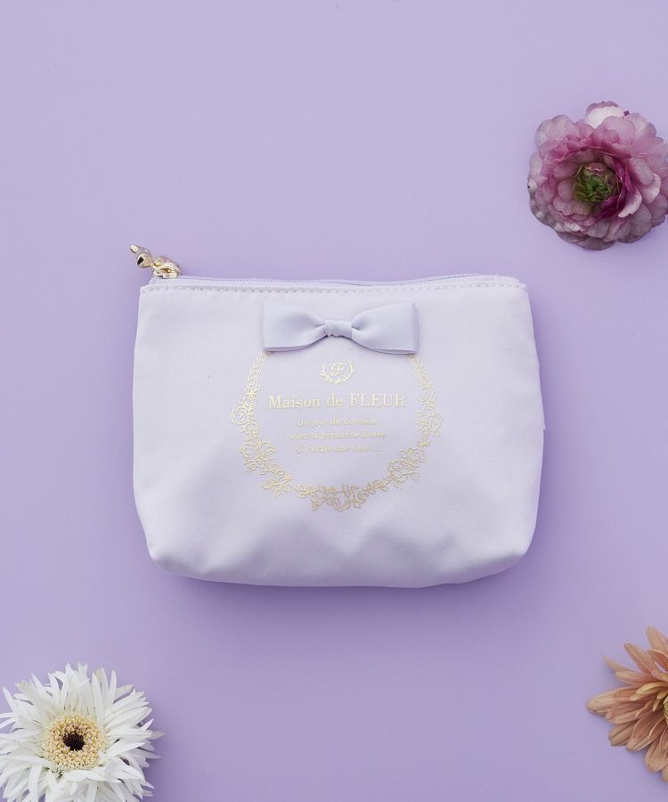 Maison de FLEUR「サテンリボンティッシュケース」|ポーチ|