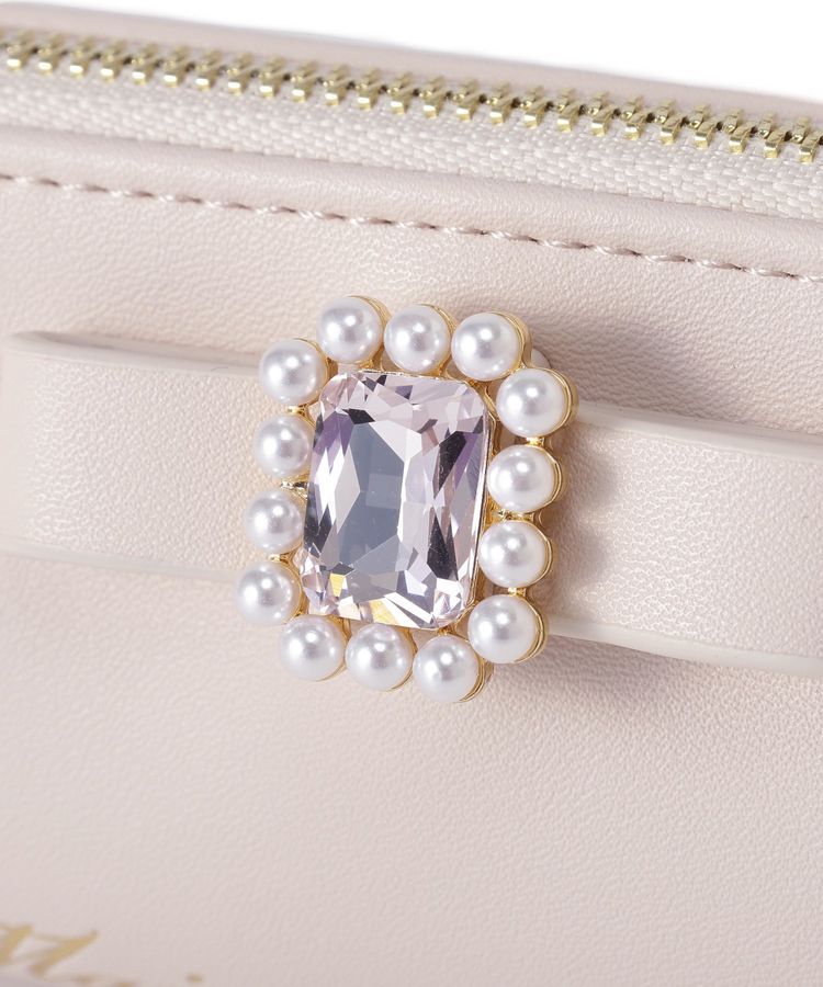 Maison de FLEUR「パールビジュー合皮リボンロングポーチ」|ポーチ|