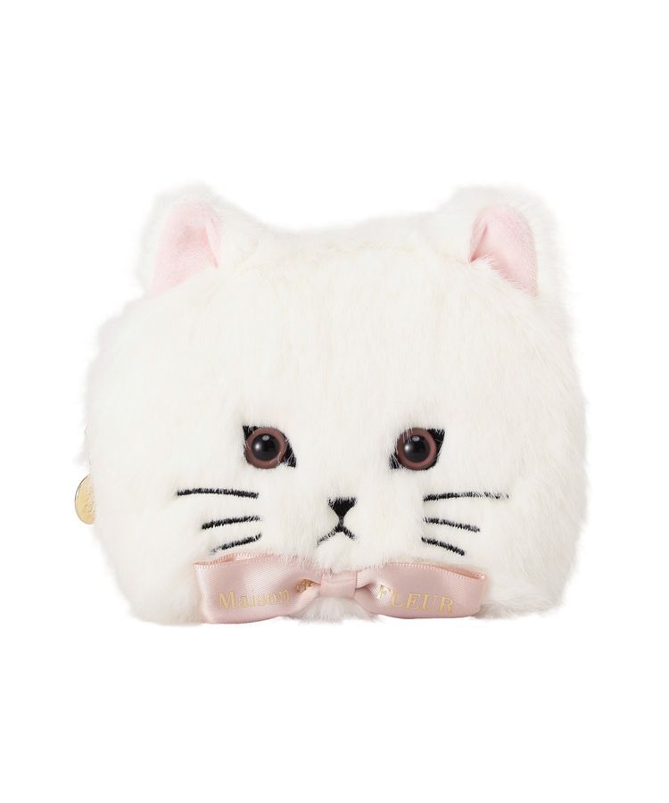 Maison de FLEUR「ねこフェイスポーチ」|ポーチ|