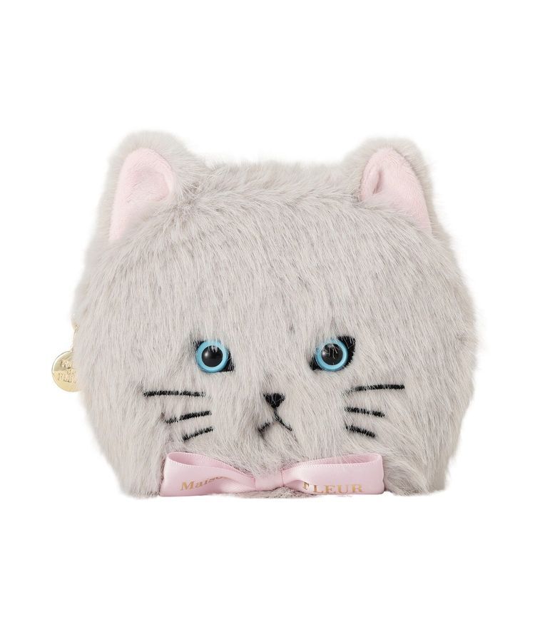 Maison de FLEUR「ねこフェイスポーチ」|ポーチ|