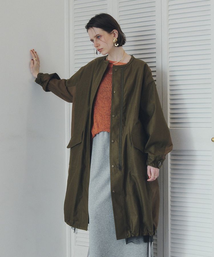 Editt by YECCA VECCA「2wayミリタリーコート」|ノーカラーコート|