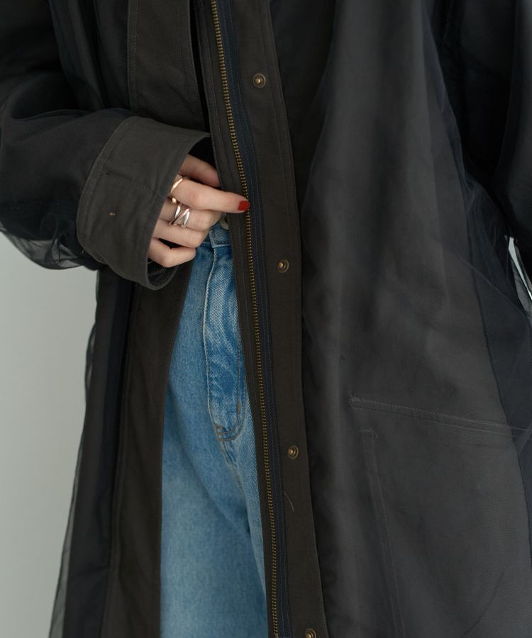 Editt by YECCA VECCA「2wayミリタリーコート」|ノーカラーコート|