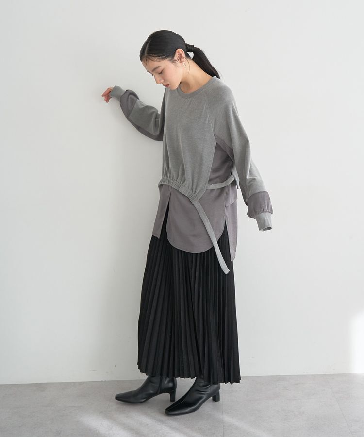 YECCA VECCA「サテンプリーツスカート」|スカート|