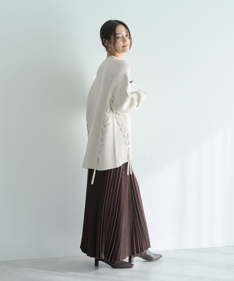 YECCA VECCA「サテンプリーツスカート」|スカート|