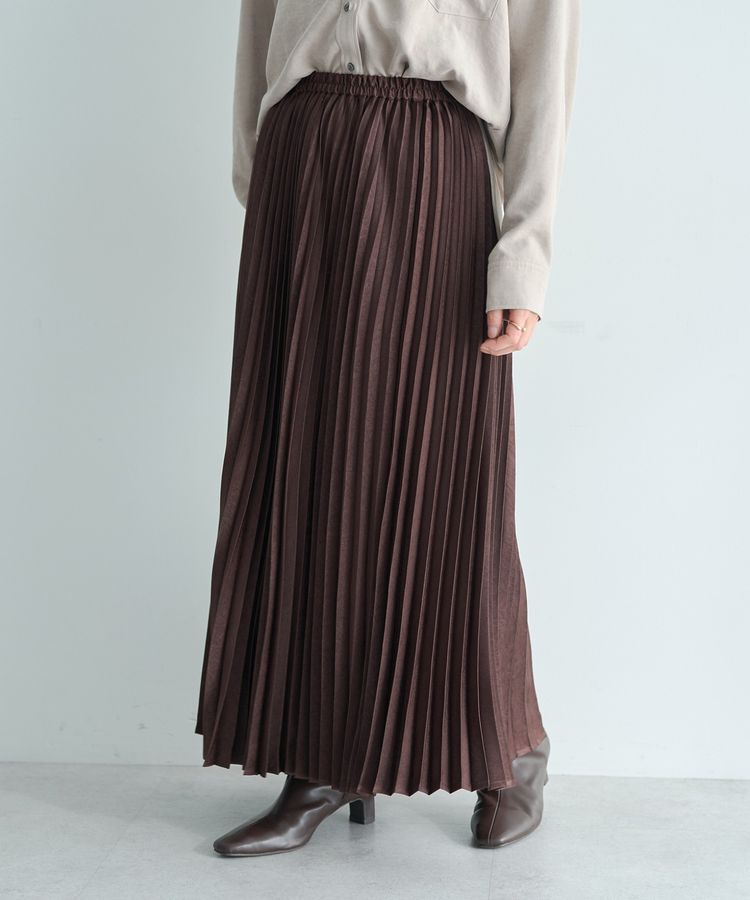 YECCA VECCA「サテンプリーツスカート」|スカート|