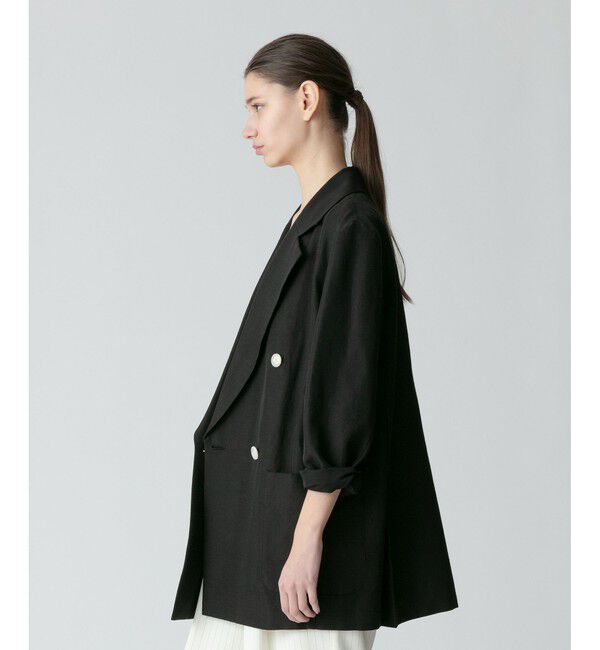 allureville「リネンスラブビックショルダージャケット」|テーラードジャケット|
