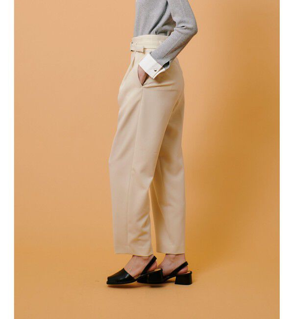allureville「ダブルクロスベルト付タックパンツ」|チノ|