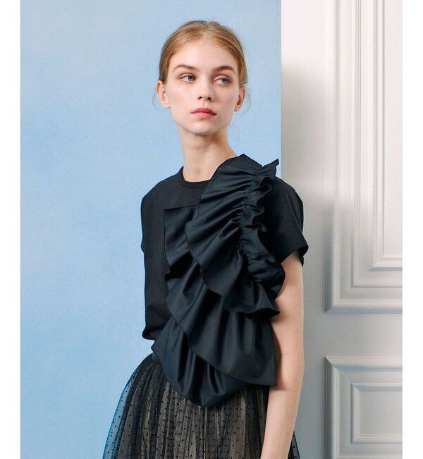 LOULOU WILLOUGHBY「【LOULOU WILLOUGHBY】ギャザーレイヤーTシャツ」|Tシャツ・カットソー|