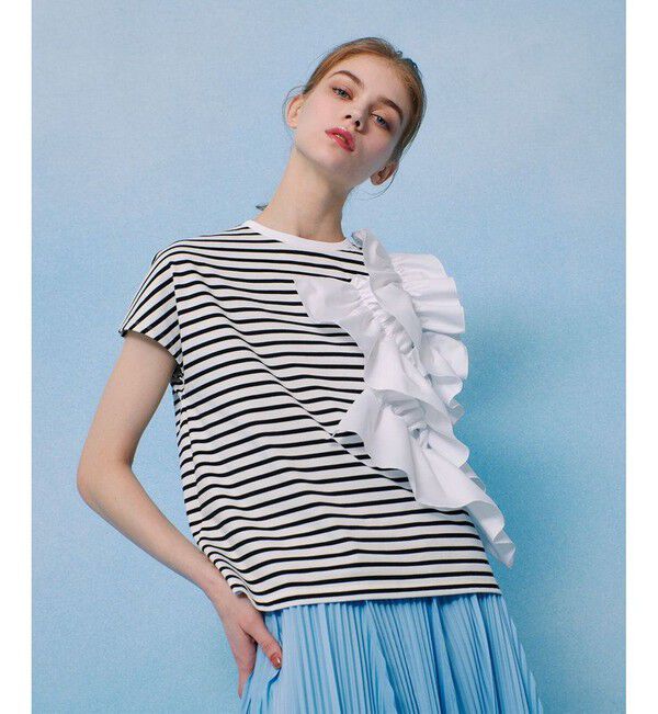 LOULOU WILLOUGHBY「【LOULOU WILLOUGHBY】ギャザーレイヤーTシャツ」|Tシャツ・カットソー|