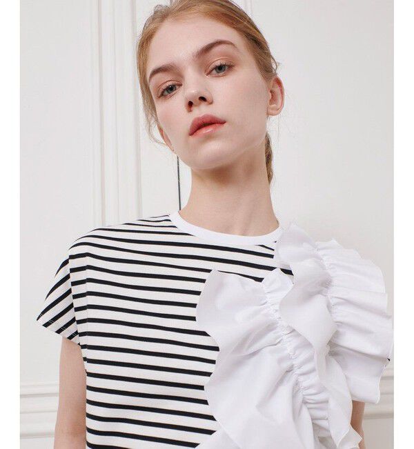 LOULOU WILLOUGHBY「【LOULOU WILLOUGHBY】ギャザーレイヤーTシャツ」|Tシャツ・カットソー|