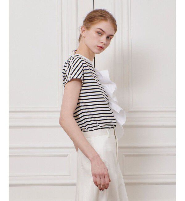 LOULOU WILLOUGHBY「【LOULOU WILLOUGHBY】ギャザーレイヤーTシャツ」|Tシャツ・カットソー|